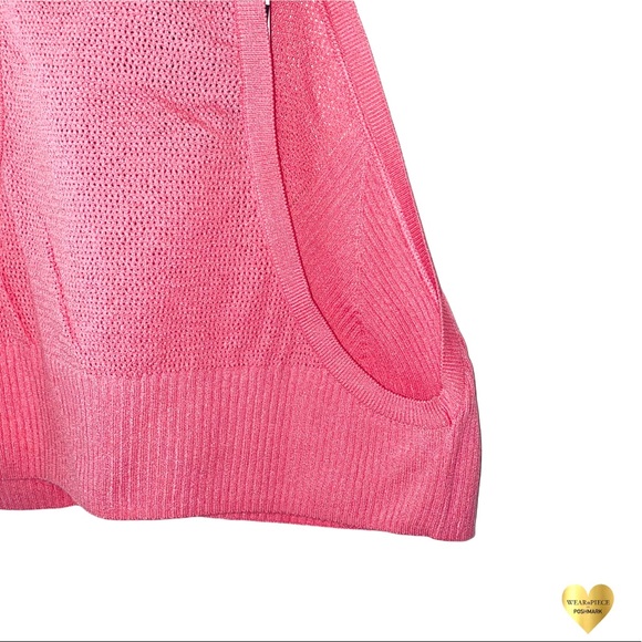 ZARA Pink Mesh Knit Stretch Halter Crop Top - Picture 9 of 14